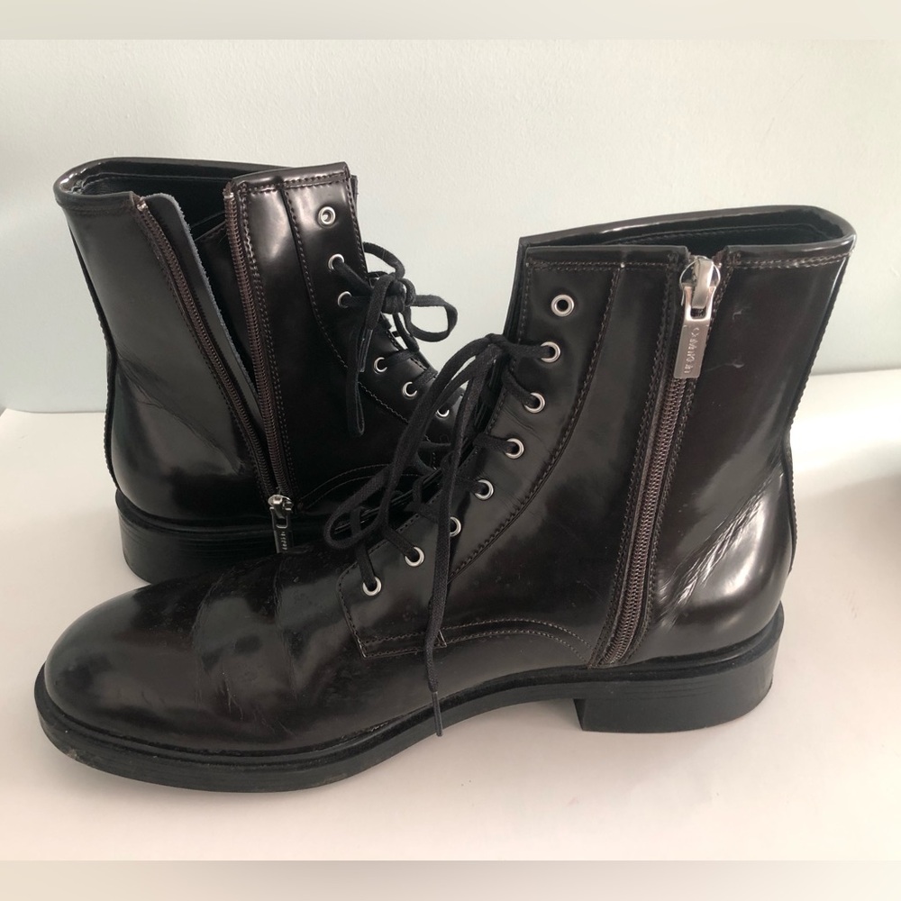 Men’s 13 black leather Calvin Klein boots. Nearly new